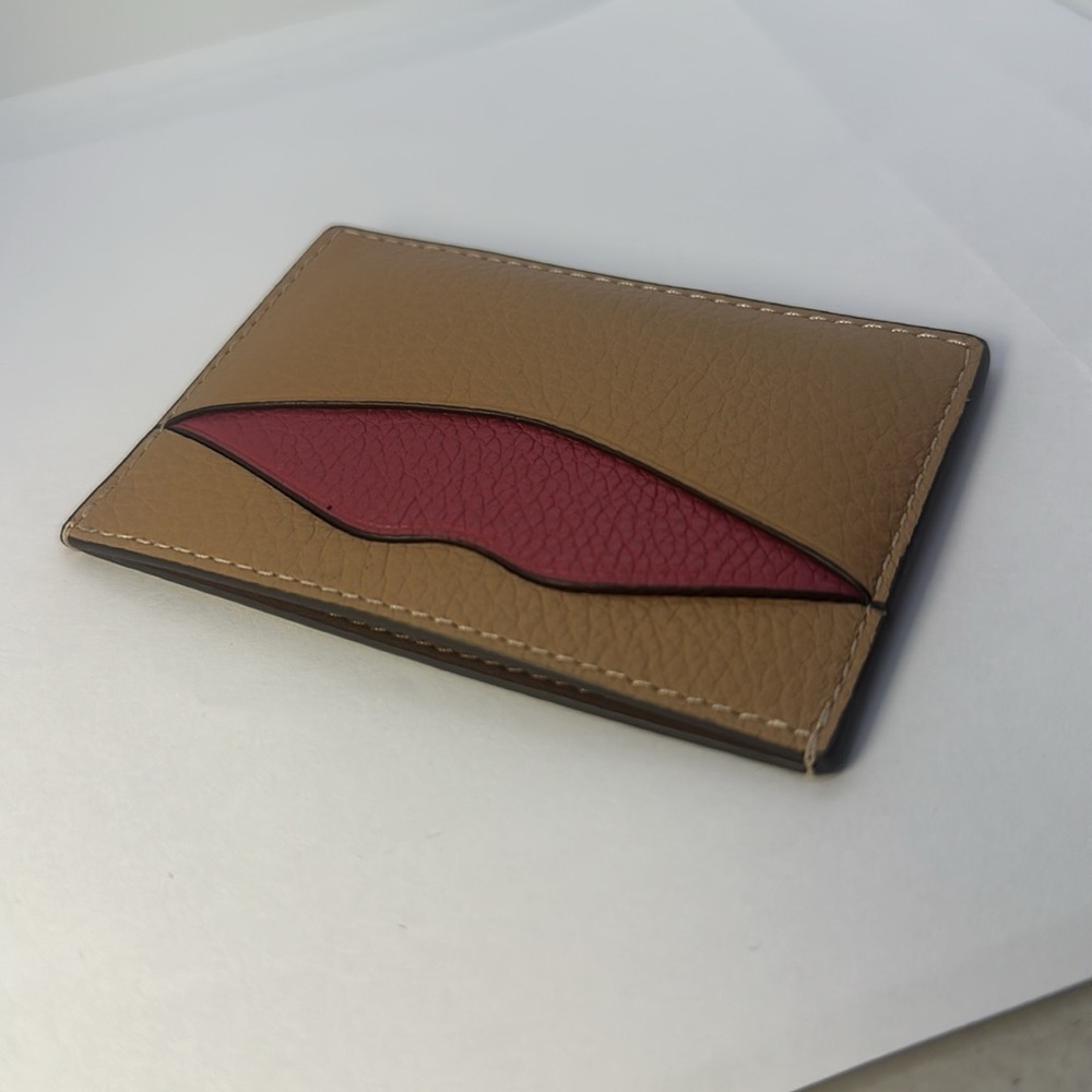 NWT Coach Card Case Wallet Pink Tan Leather Slim ID Holder - Picture 14 of 16